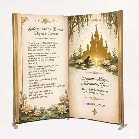 8ft by 8ft Open Book Backdrop Cover With Stand – Turn Every Event Into a Story