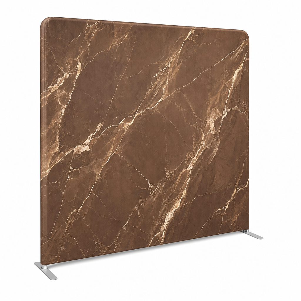 Brown marble texture fabric cover on aluminum alloy stand straight backdrop