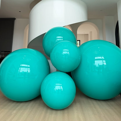 Giant Matte Inflatable Balls Teal Color Reusable Large Party Decor for Events Weddings Backdrops