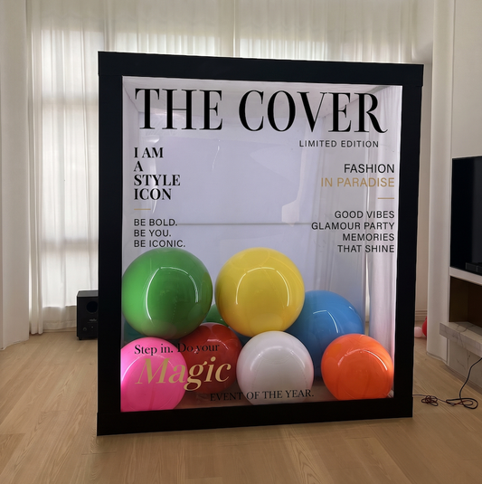 6.5x7.5ft Walk-In Party Magazine Photo Booth Box Turn Every Guest Into a Cover Star