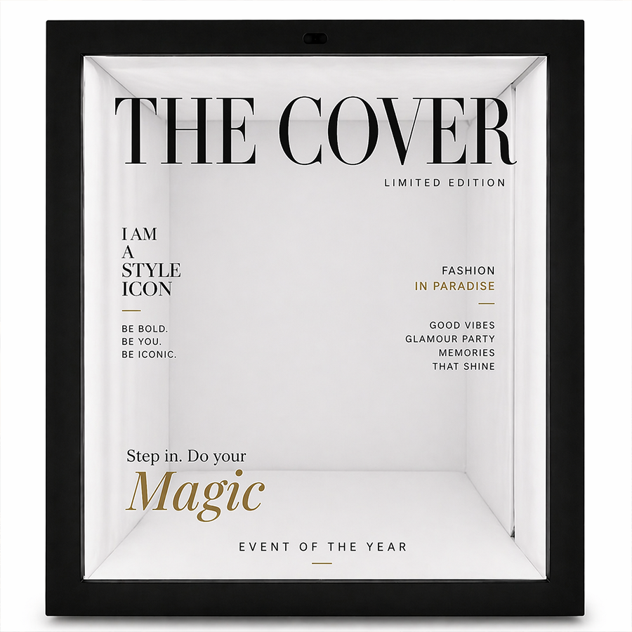 6.5x7.5ft Walk-In Party Magazine Photo Booth Box Turn Every Guest Into a Cover Star