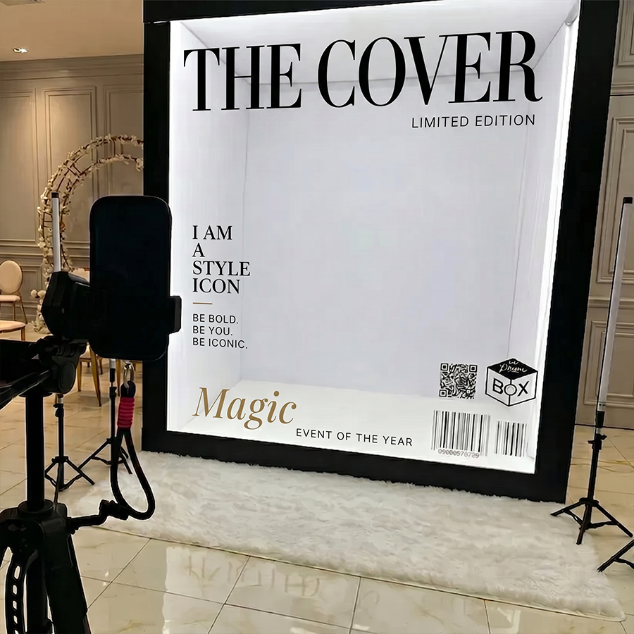 6.5x7.5ft Walk-In Party Magazine Photo Booth Box Turn Every Guest Into a Cover Star