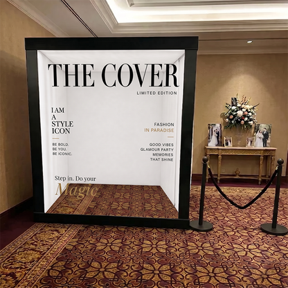 6.5x7.5ft Walk-In Party Magazine Photo Booth Box Turn Every Guest Into a Cover Star