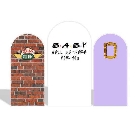 we'll be there for you Birthday Party Arch Backdrop Wall Cloth Cover