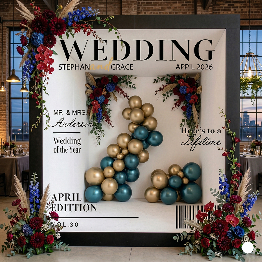 6.5x7.5ft Walk-In Party VOGUE Magazine Wedding Photo Booth Box Turn Every Guest Into a Cover Star