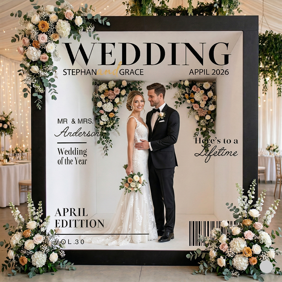 6.5x7.5ft Walk-In Party VOGUE Magazine Wedding Photo Booth Box Turn Every Guest Into a Cover Star