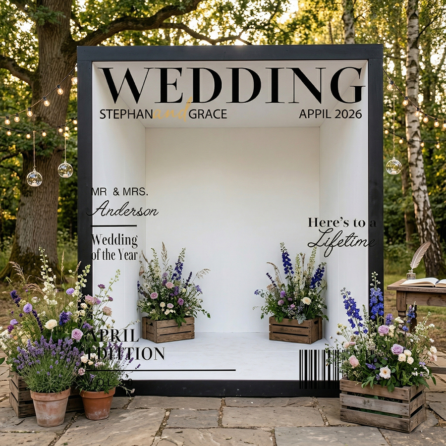 6.5x7.5ft Walk-In Party VOGUE Magazine Wedding Photo Booth Box Turn Every Guest Into a Cover Star
