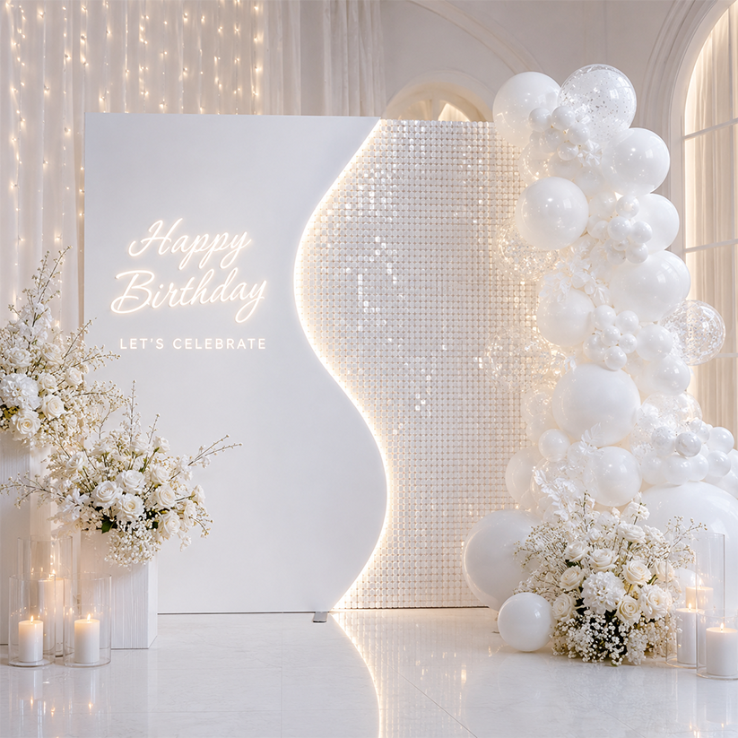 4x7ft Aluminum Alloy Half Vase Backdrop Frame Stand for Birthday Event Decoration