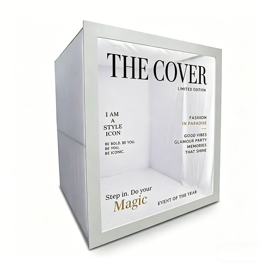 6.5x7.5ft Walk-In Party Magazine Photo Booth Box Turn Every Guest Into a Cover Star