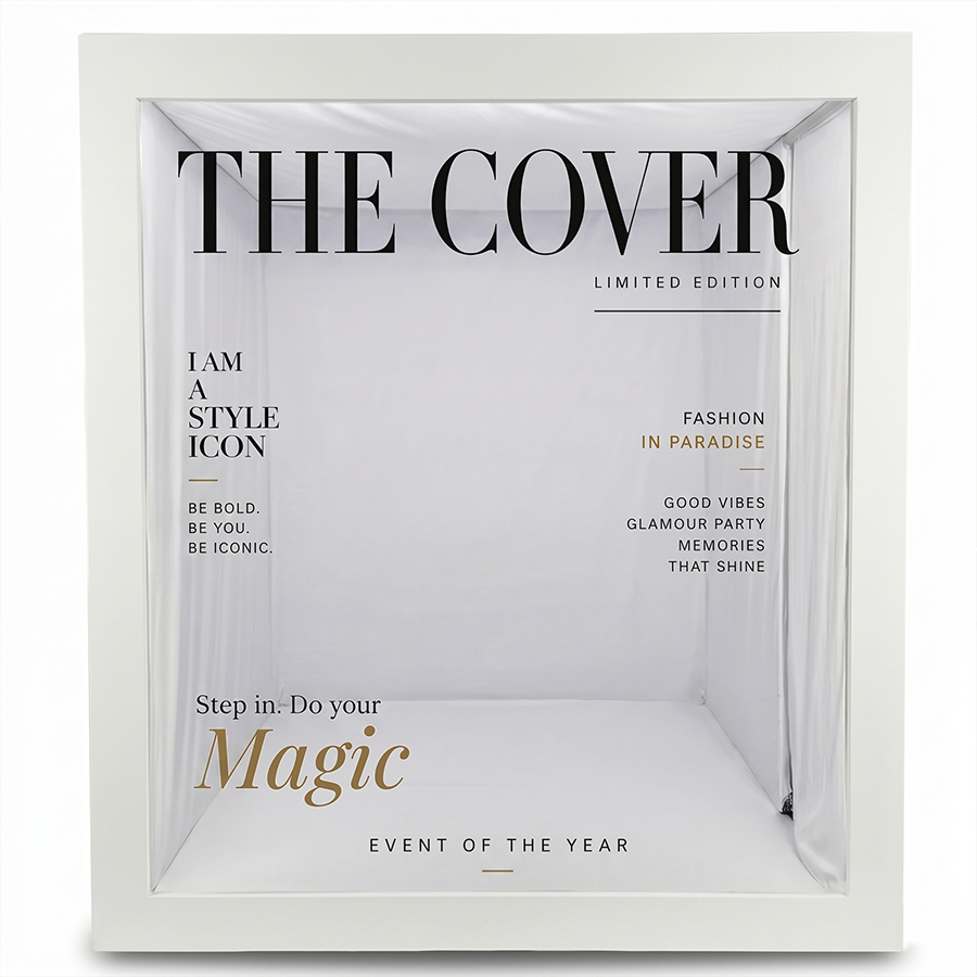 6.5x7.5ft Walk-In Party Magazine Photo Booth Box Turn Every Guest Into a Cover Star