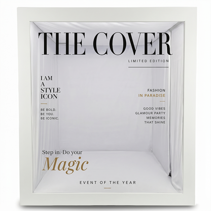 6.5x7.5ft Walk-In Party Magazine Photo Booth Box Turn Every Guest Into a Cover Star