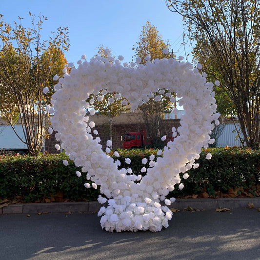 white rose heart flower wall 1