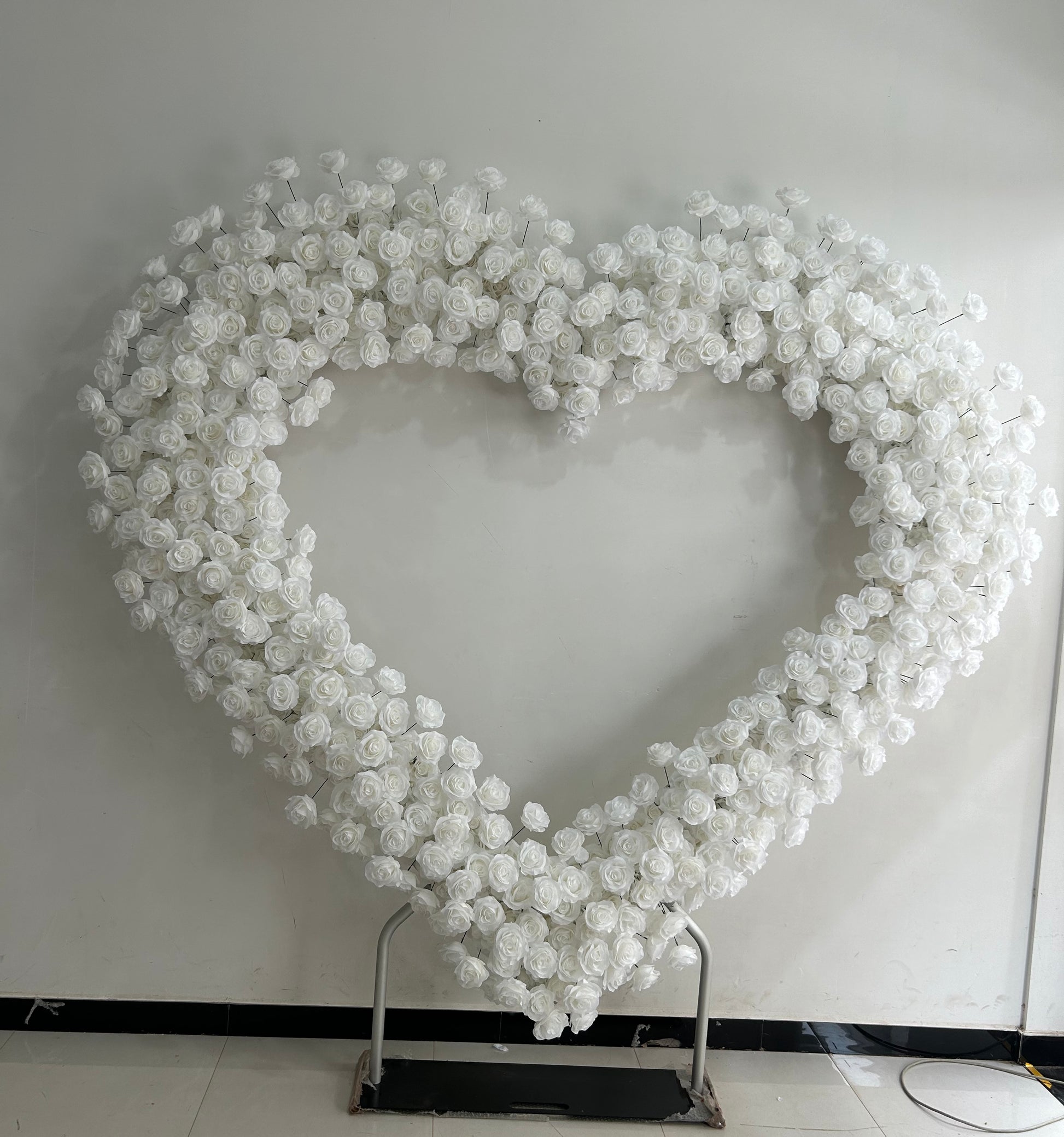 white rose heart flower wall 2 1