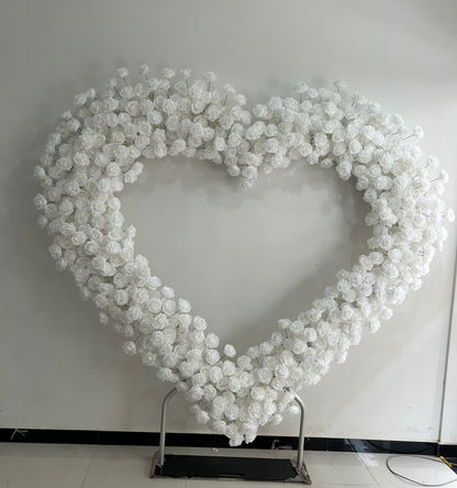 white rose heart flower wall 2 1