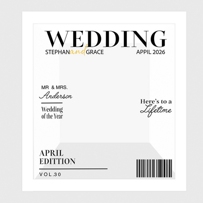 6.5x7.5ft Walk-In Party VOGUE Magazine Wedding Photo Booth Box Turn Every Guest Into a Cover Star