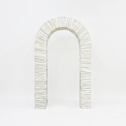 4.3x7ft 3D Arch Backdrop Stand With Ruched Fabric Cover For Birthday Baby Shower Party Backdrop