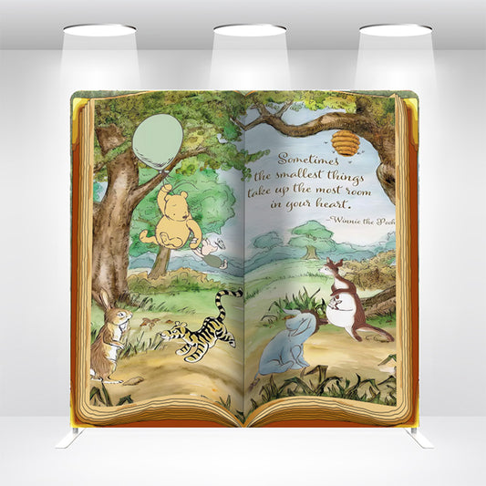 Bear Theme  Pillow Case Photo Booth Straight Backdrop Wall Cover With Stand For Birthday Party Photography Photo Shoot Studio Props