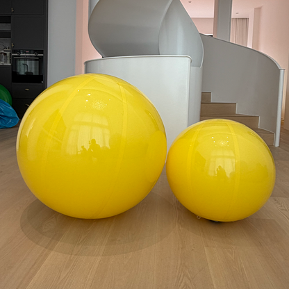 Large Matte Inflatable Balls Yellow PVC Reusable Event Decor for Party & Wedding