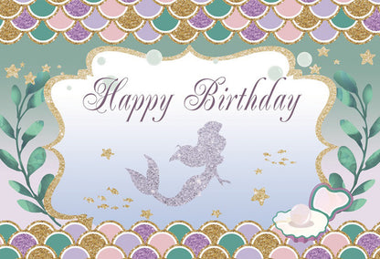 Mermaid Theme Background Banner For Birthday Baby Shower