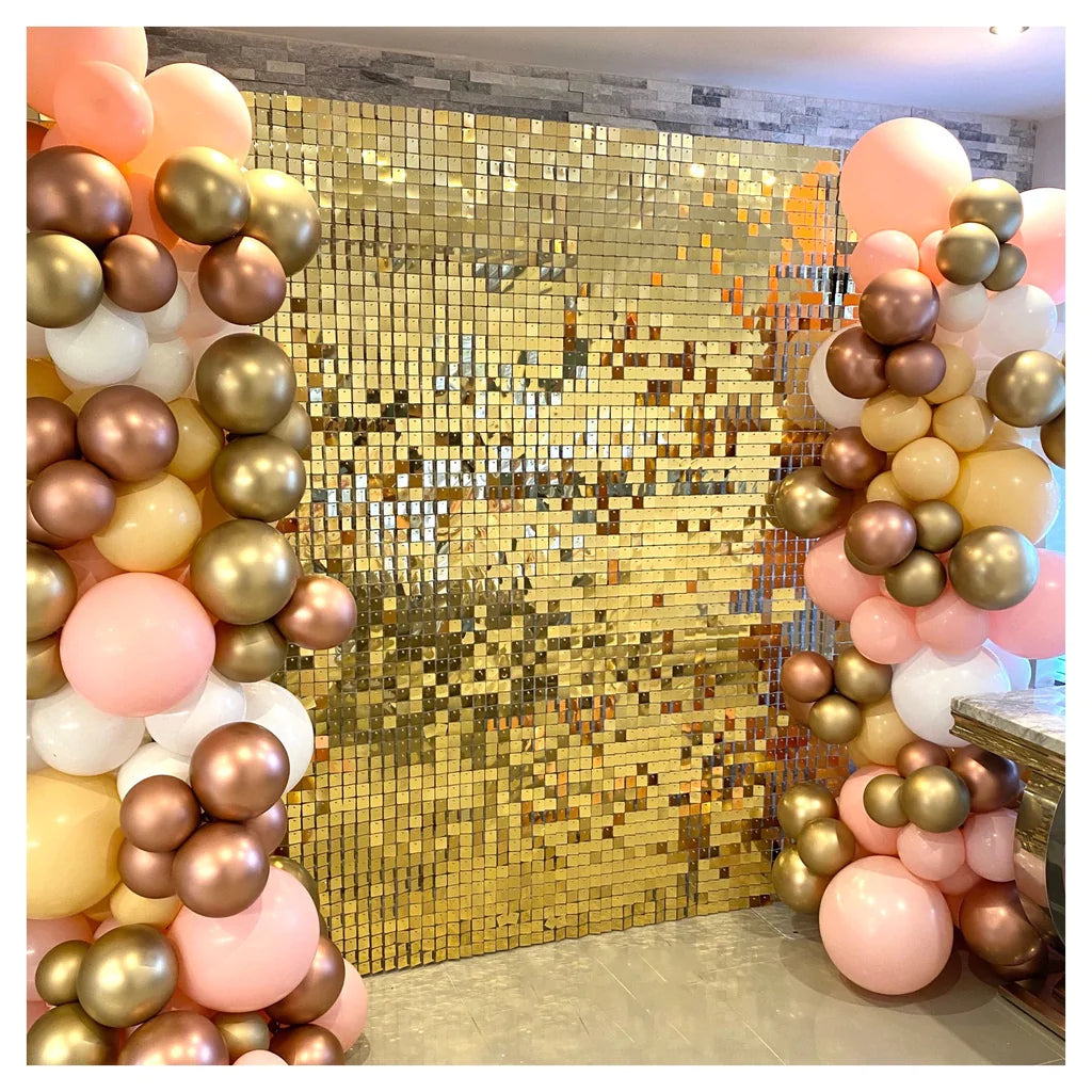 Gold Sequin Shimmer Wall For Birthday Wedding Baby Shower Bridal