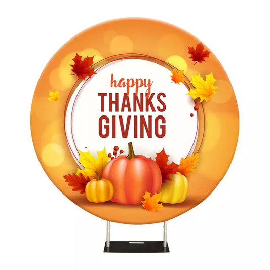 Thanks Giving Day Round Backdrop Cover With Stand