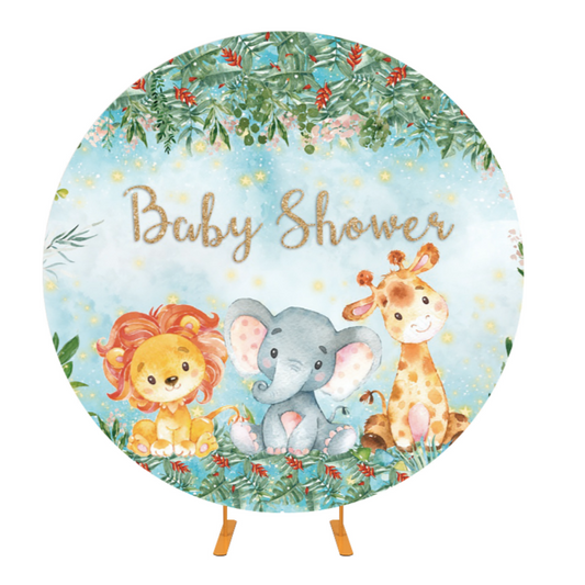 Baby Shower Decoration Round Backdrop Cover