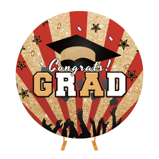 Congrats Grad Round Background Cover