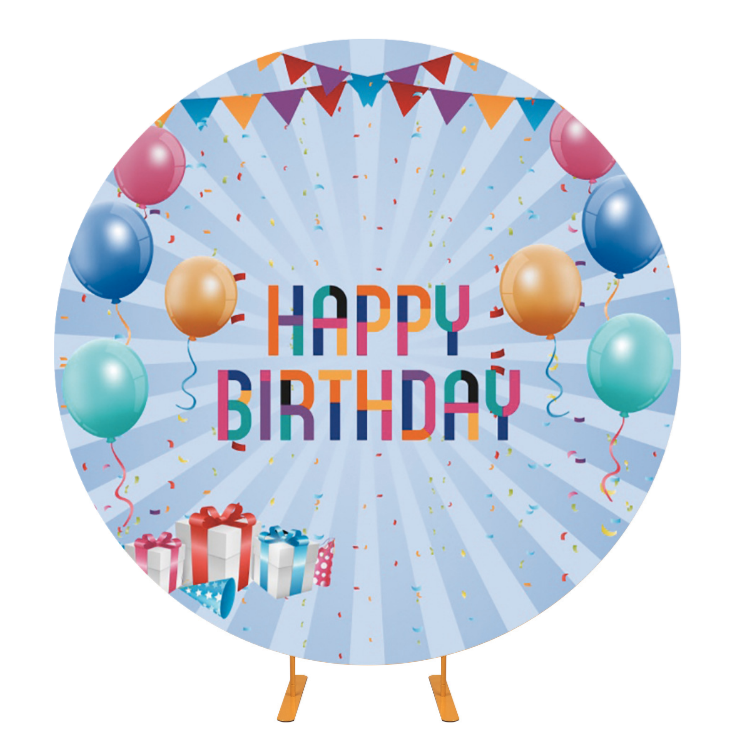 Birthday Party Backdrop Round Cover