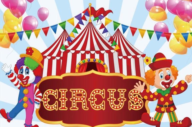 Clown Circus Theme Birthday Decoration Backdrop Banner