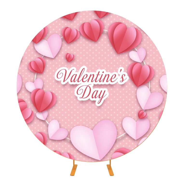 Valentine's day Round Backdrop Cover