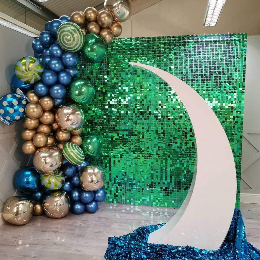 Round Laser Green Sequin Shimmer Wall