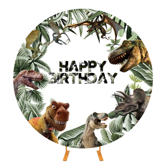 Dinosaur Theme Birthday Party Decorations Round Backdrop Cover