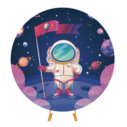 Spaceman Round Background Cover