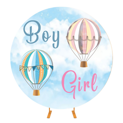 Gender Reveal Party Decoration Round Backdrop