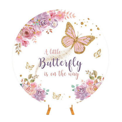 Butterfly Birthday Decoration Circle Backdrop