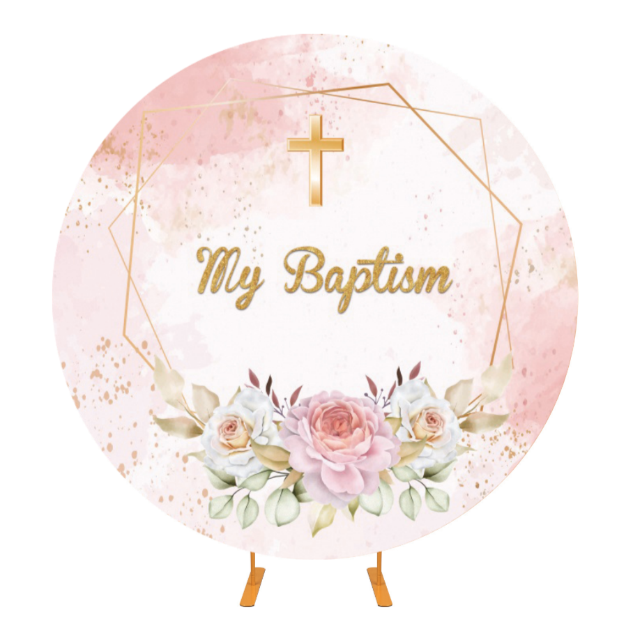 My Baptism Round Background Cover
