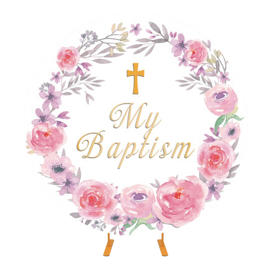 My Baptism Round Background Cover