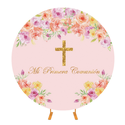 Christening Communion Round Background