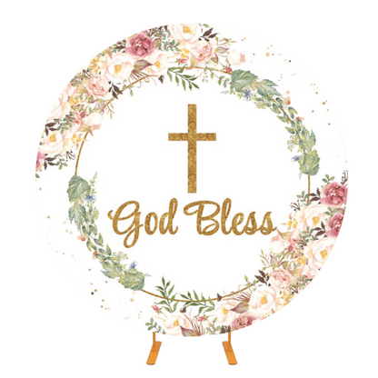 God Bless Communion Round Backdrop Cover