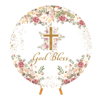 God Bless Communion Round Background Cover