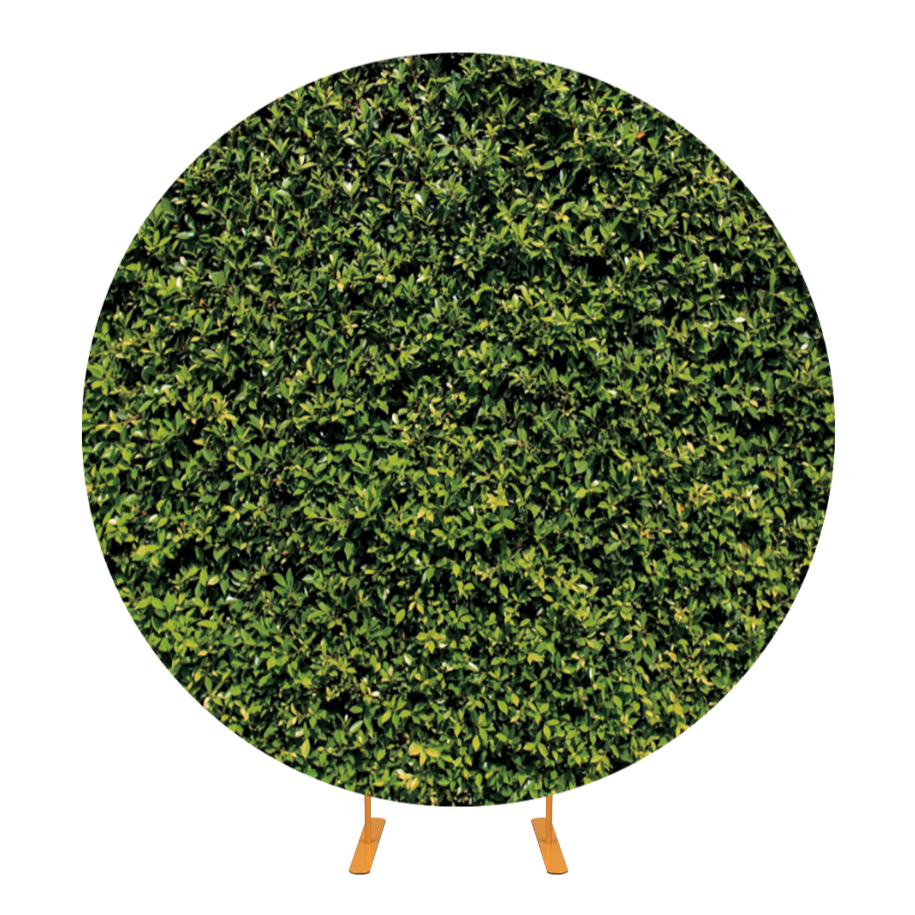 Green Leaves Grass Birthday Party Decoration Fabric Round Backdrop