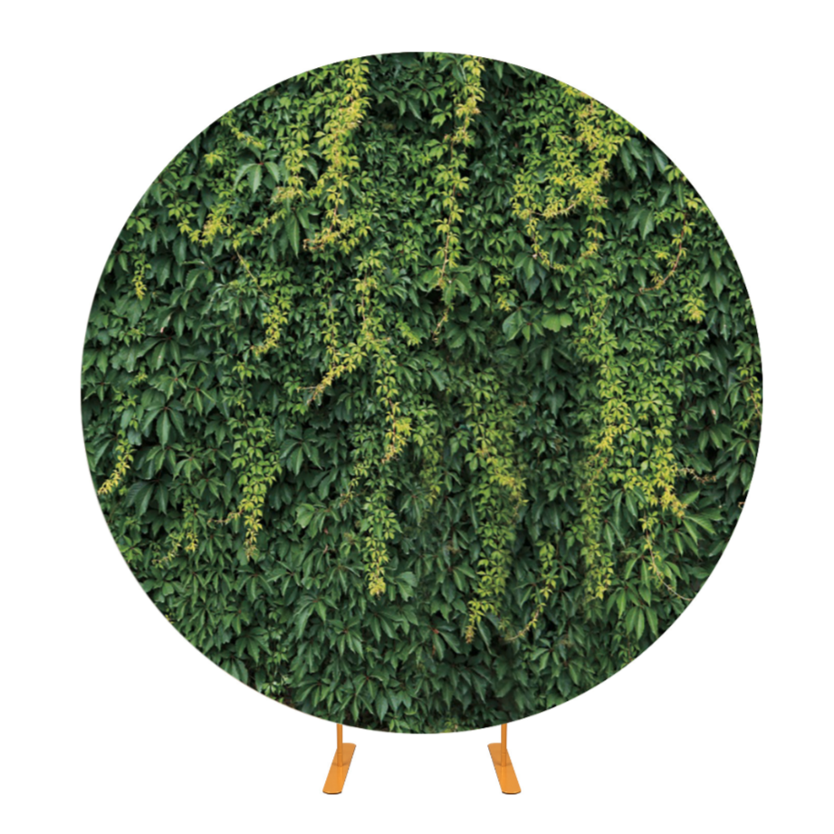 Green Leaves Grass Fabric Circle Backdrop Cover