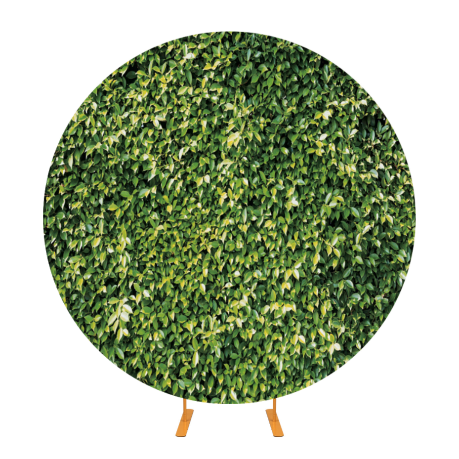 Green Leaves Grass Fabric Circle Background