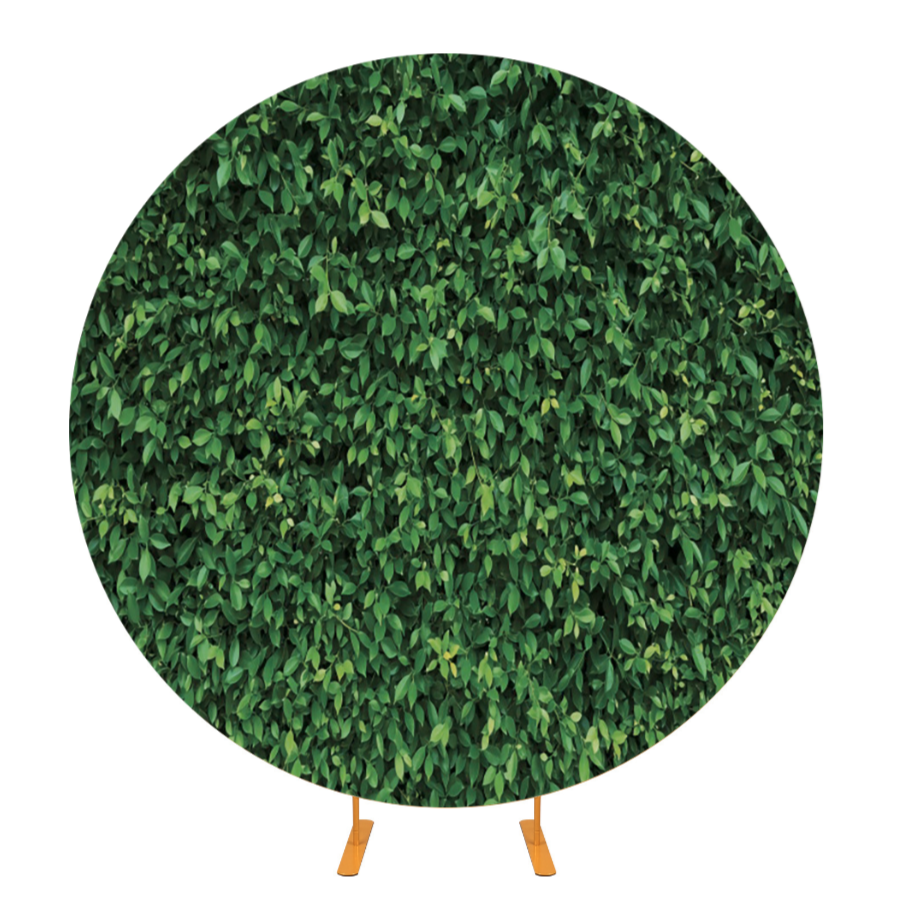 Green Leaves Grass Fabric Round Backdrop Cover
