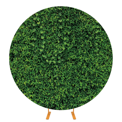 Green Leaves Grass Round Background Cover For Party Event Decorate