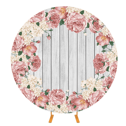 Floral Decoration Fabric Round Backdrop Cover