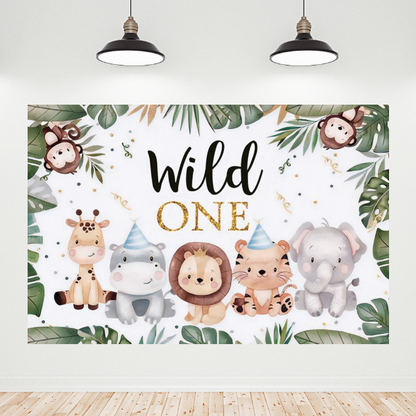 Forest Wild One Birthday Decoration Backdrop Banner