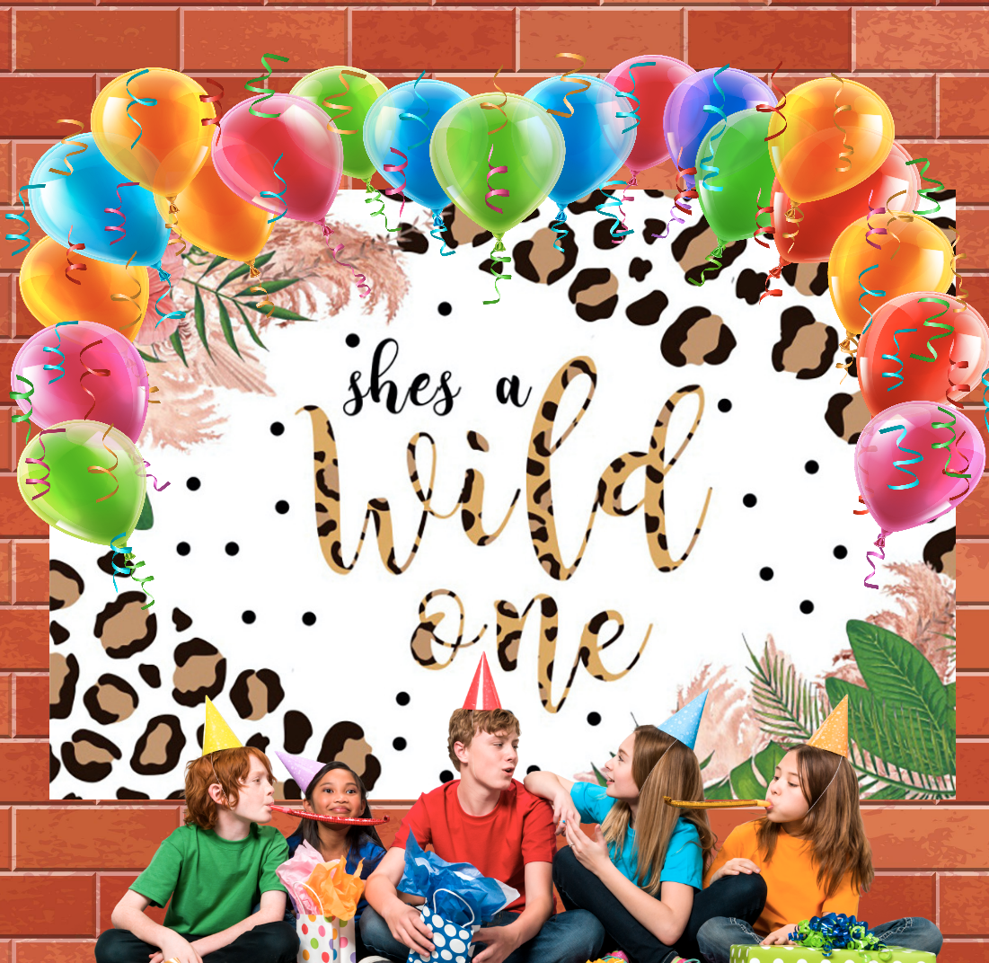 She's A Wild One Birthday Decoration Backdrop Banner