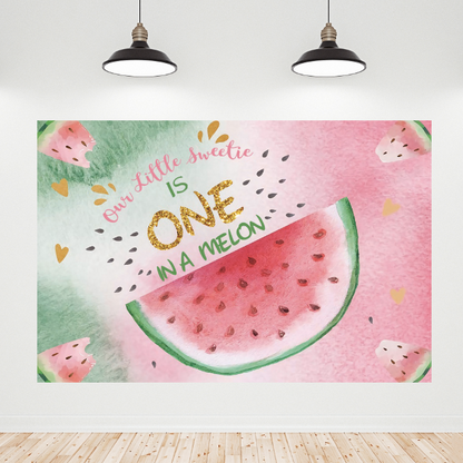Melon Theme Happy Birthday Party Backdrop Banner