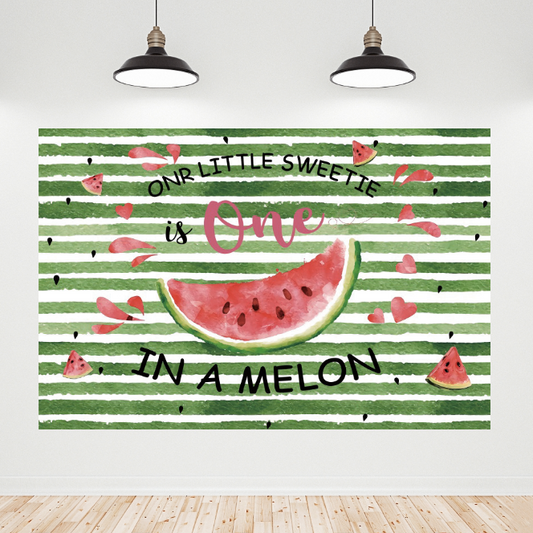 Fruit Melon Happy Birthday Party Backdrop Banner
